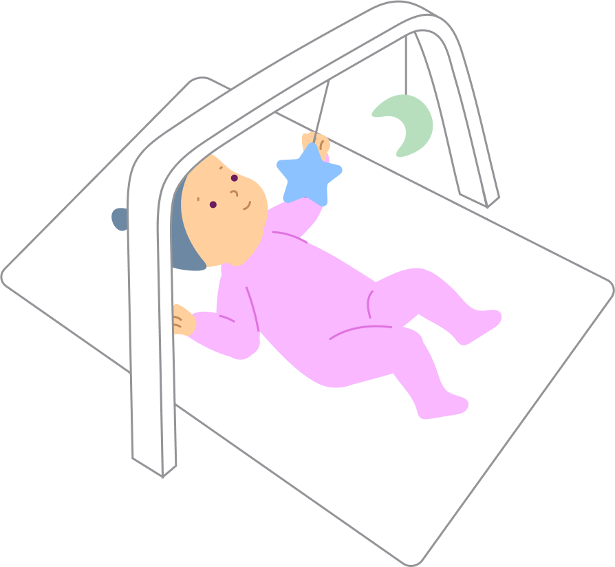 Swatting at hanging toys, step 3