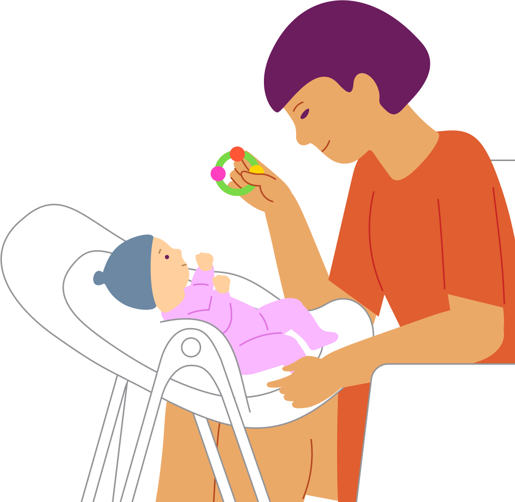 Reaching for the toy, step 6