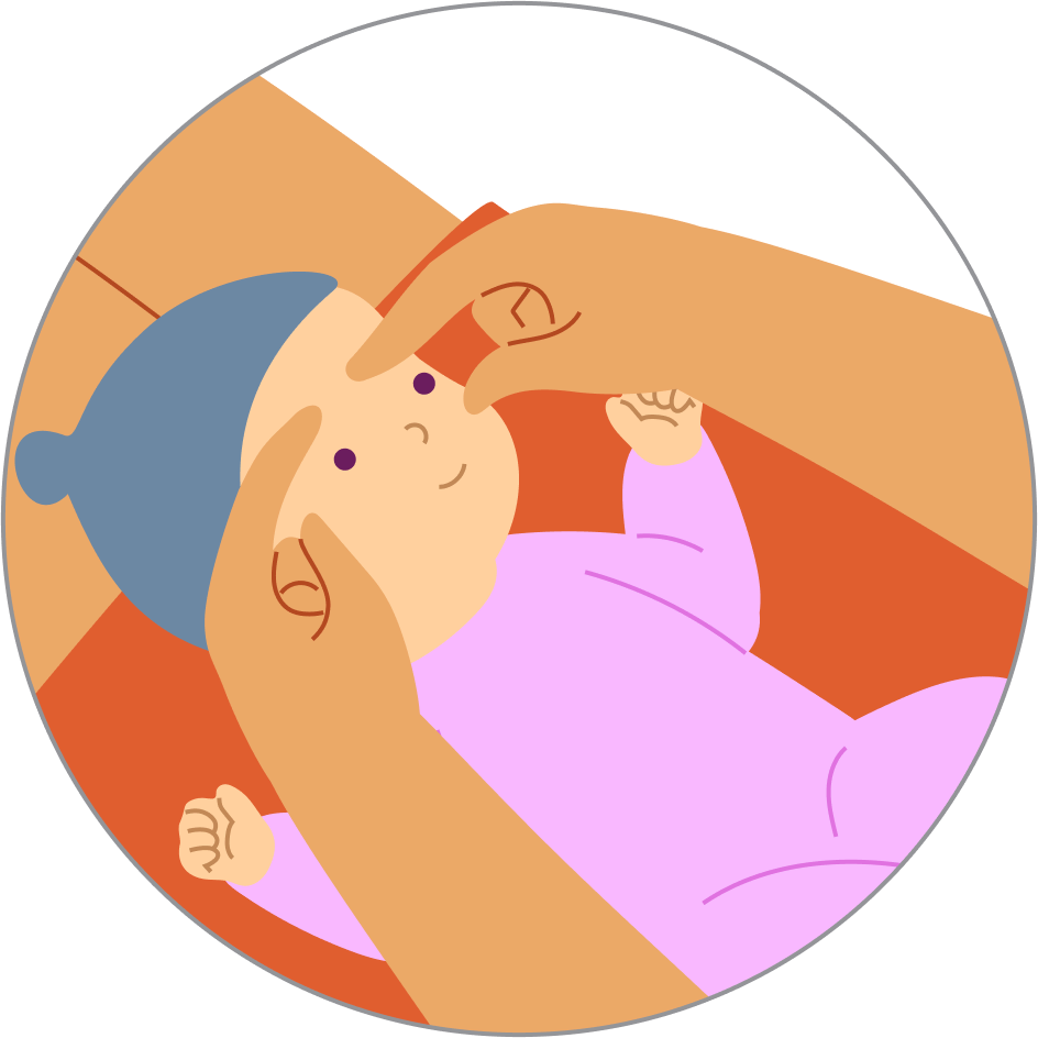 Tactile play with baby’s face, step 2