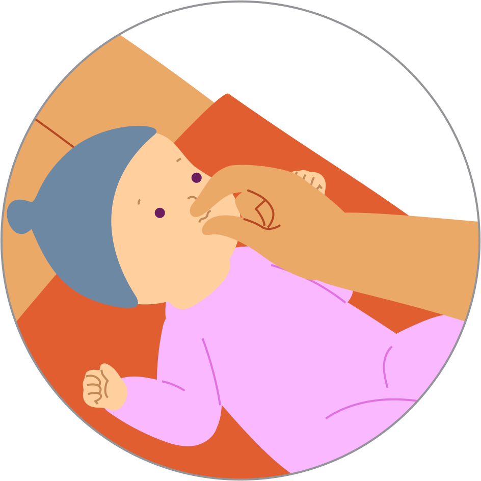 Tactile play with baby’s face, step 5