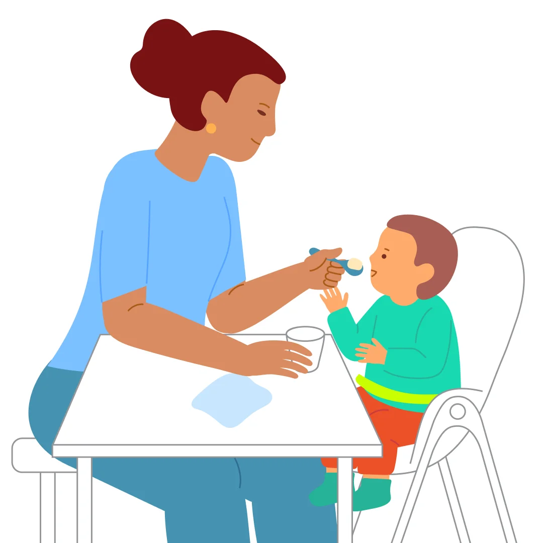Illustration for ““Cottage Cheese, All by Myself!””, step 4: Pay attention to the child.