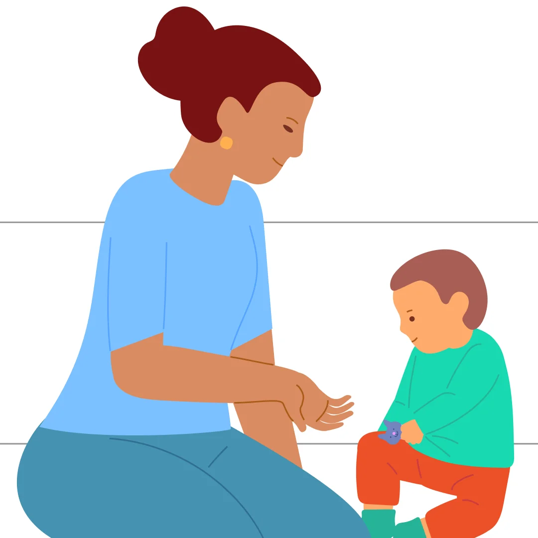Illustration for “Body Parts: Clothespin Game”, step 3: When the child finds it, say: “Great job, you found the piggy!