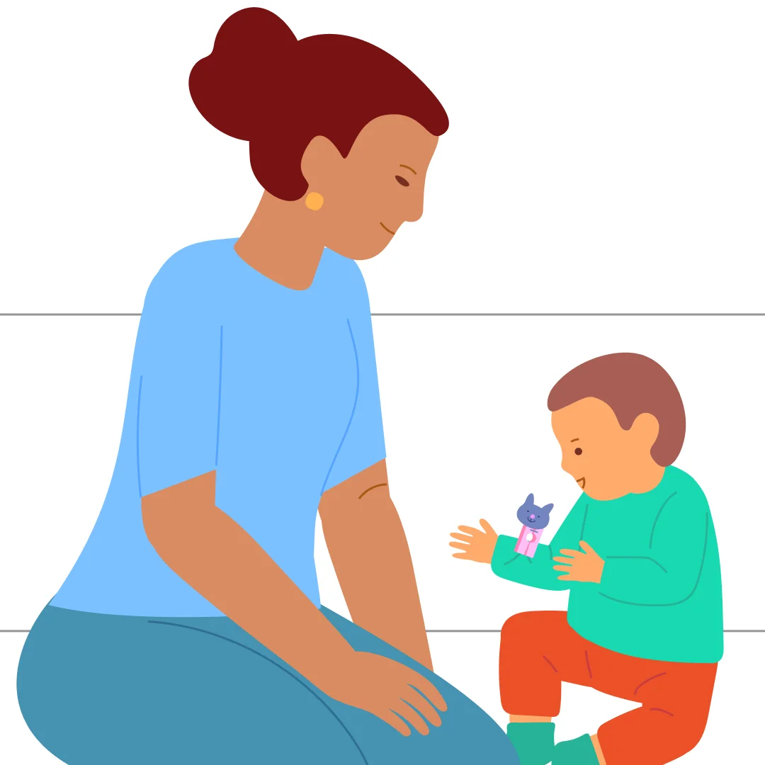 Illustration for “Body Parts: Clothespin Game”, step 4: Start by clipping it where the child can easily see—on arms or legs.