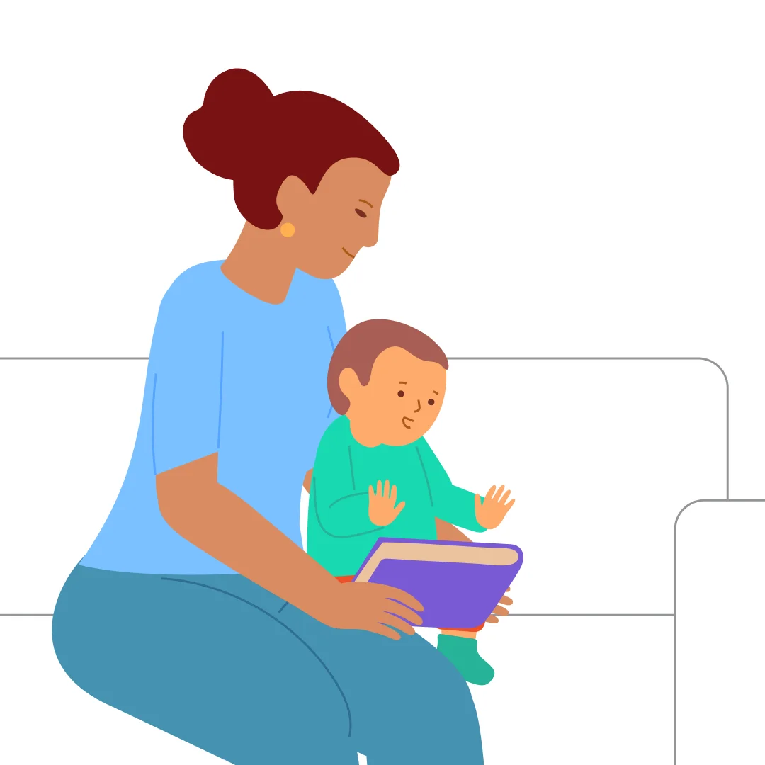 Illustration for “Favorite Fairy Tale Again!”, step 5: Keep describing the story, pausing to let the child point to pictures or answer questions.