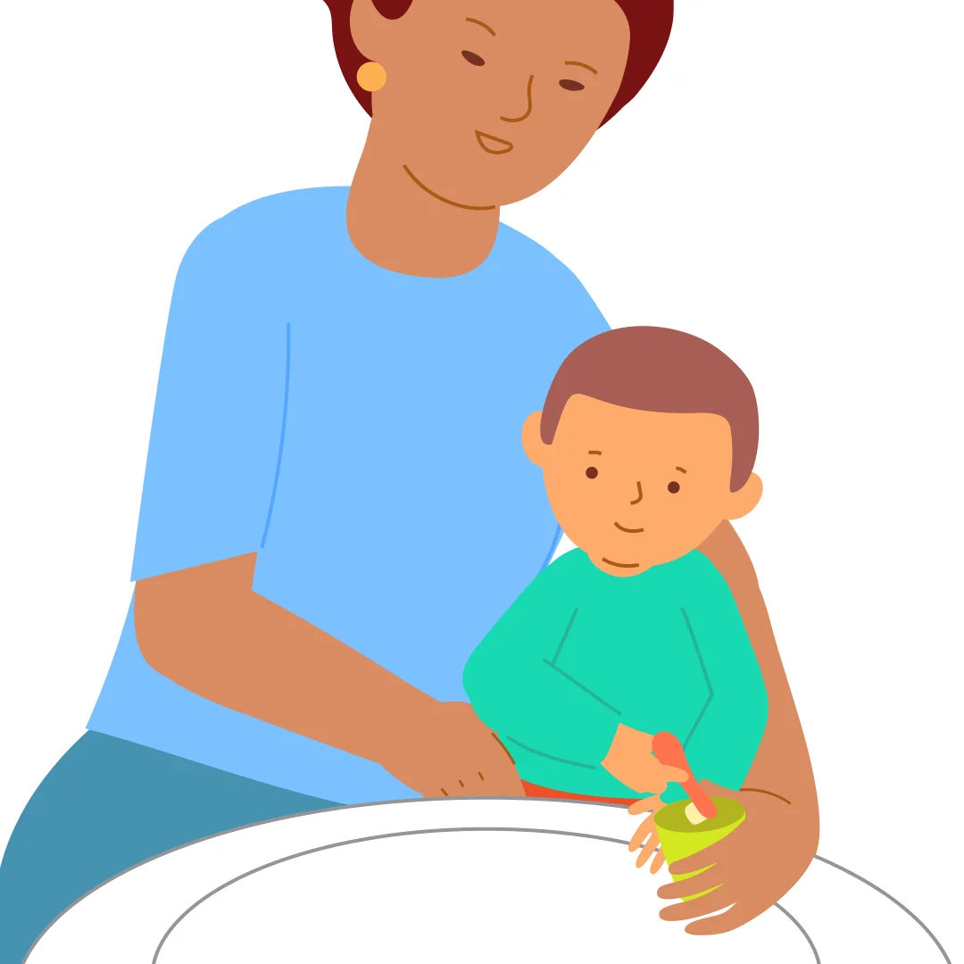 Illustration for “Brush Teeth Without Toothpaste”, step 2: Offer them the cup of water: “Wet your toothbrush.”