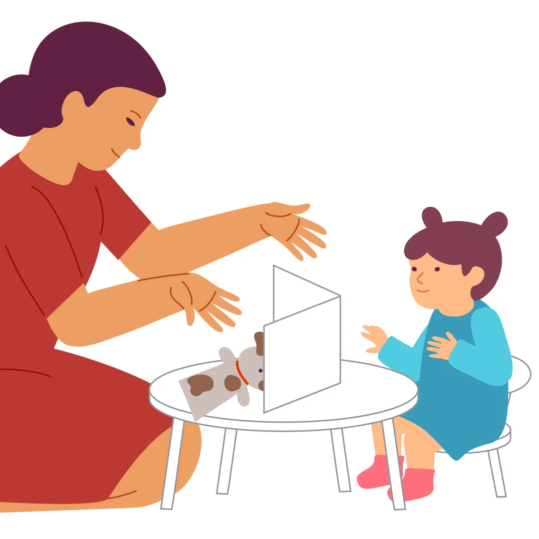 Illustration for “Clap and Play!”, step 1: Choose a comfortable spot at the table.