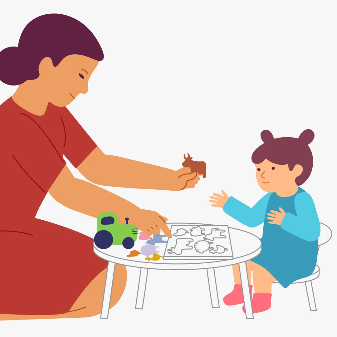Illustration for “Animal Homes”, step 2: Turn the frame upside down so the pieces spill out.