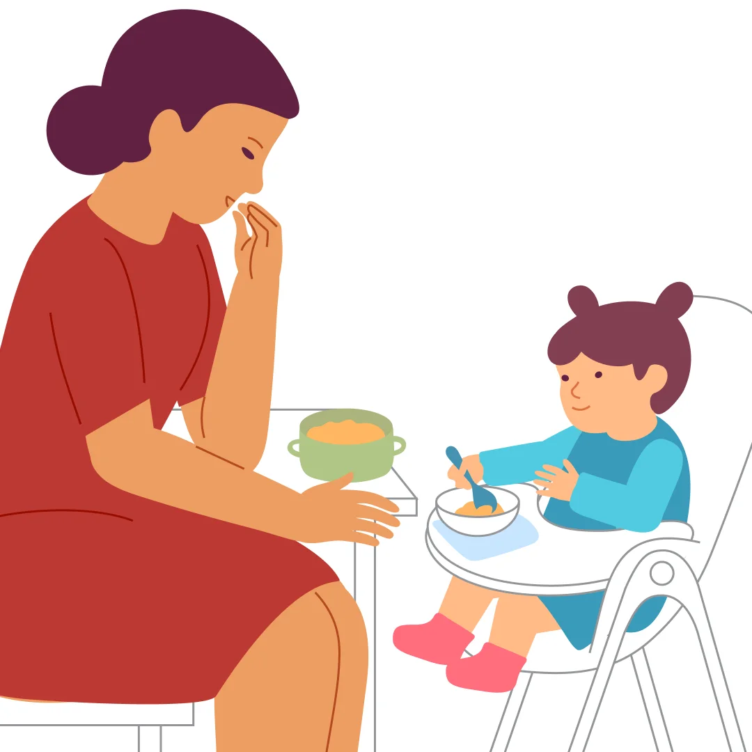 Illustration for “"Yum-Yum, Spoon!"”, step 3: Praise the child.