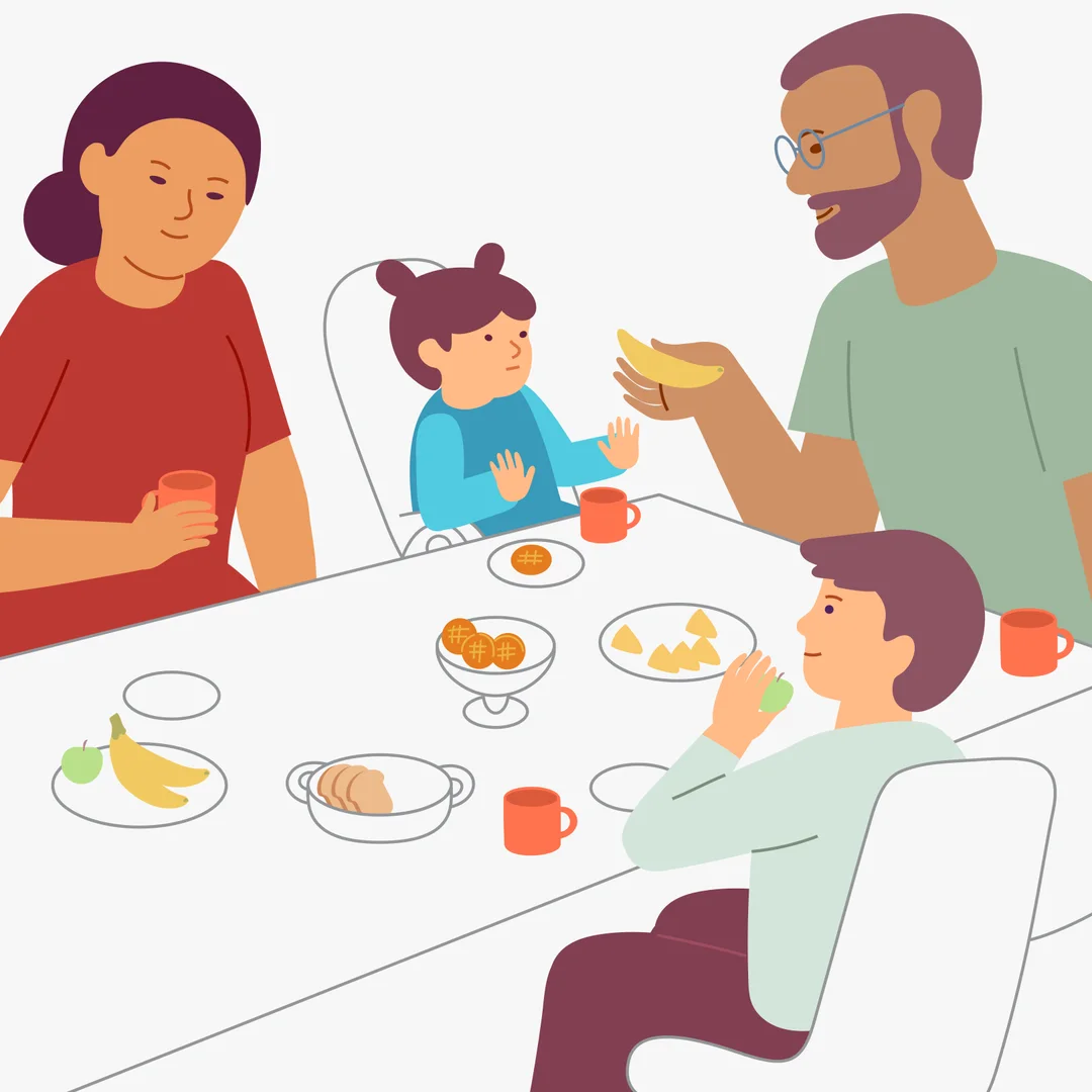 Illustration for “Sunday Lunch”, step 3: Ask questions like: "What do you want?