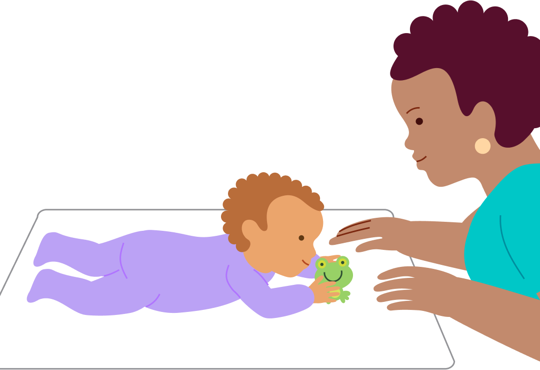 Grab the toy (tummy time), step 4