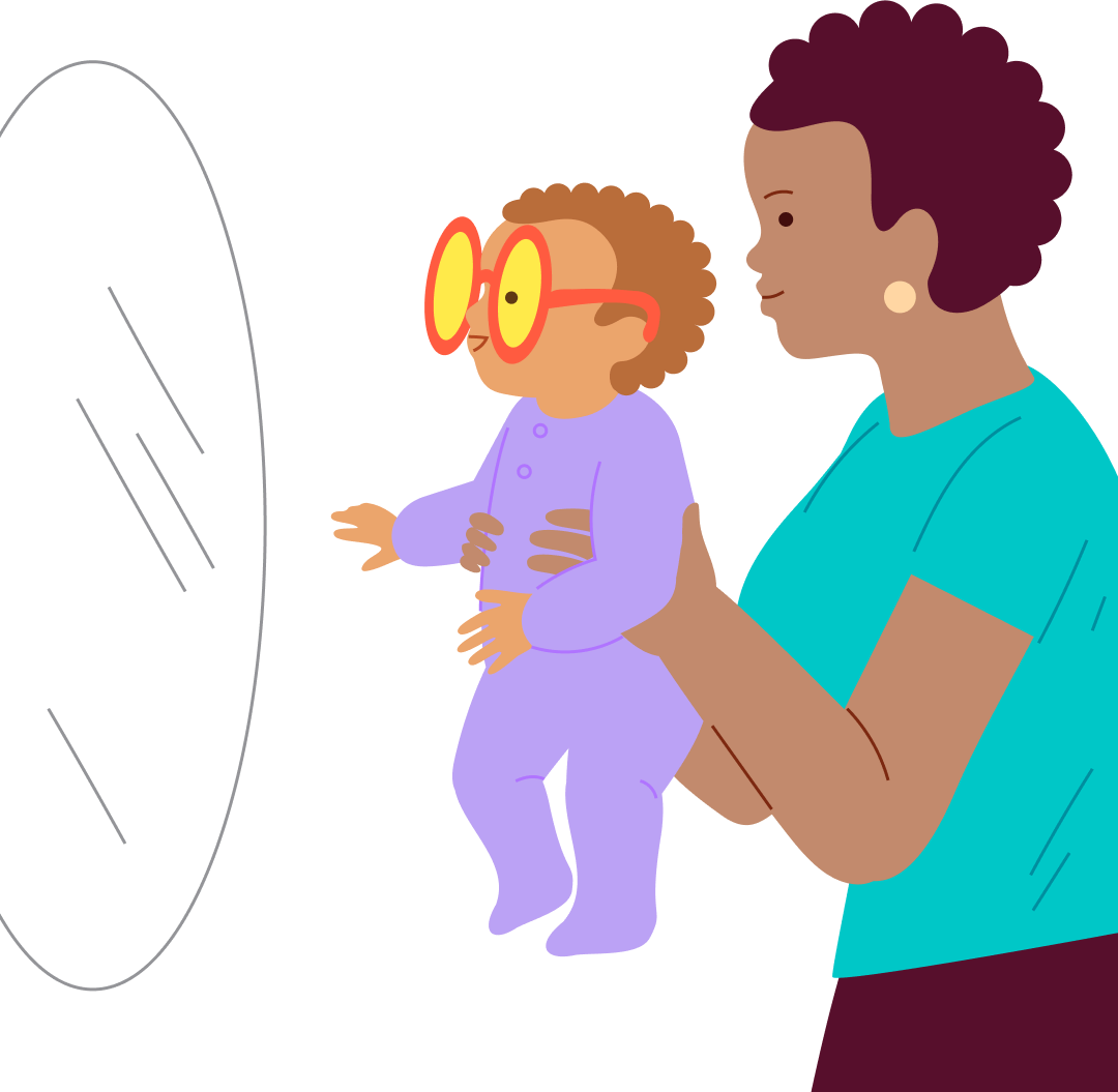 Trying on Mom’s glasses, step 5, illustration 2