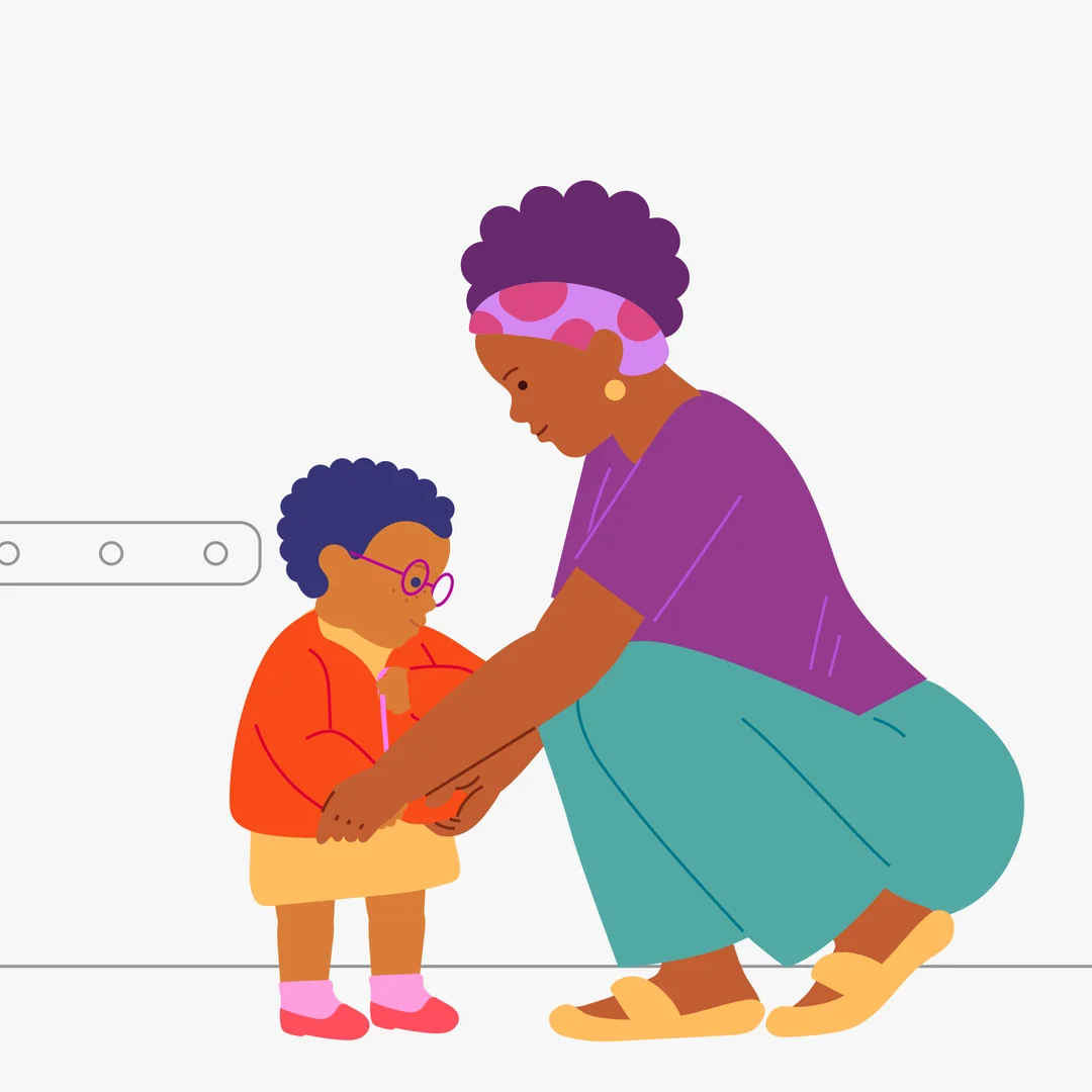 Illustration for “Going for a Walk: Zipping Up the Jacket”, step 3: “Now pull the zipper all the way up to the top, to the collar.