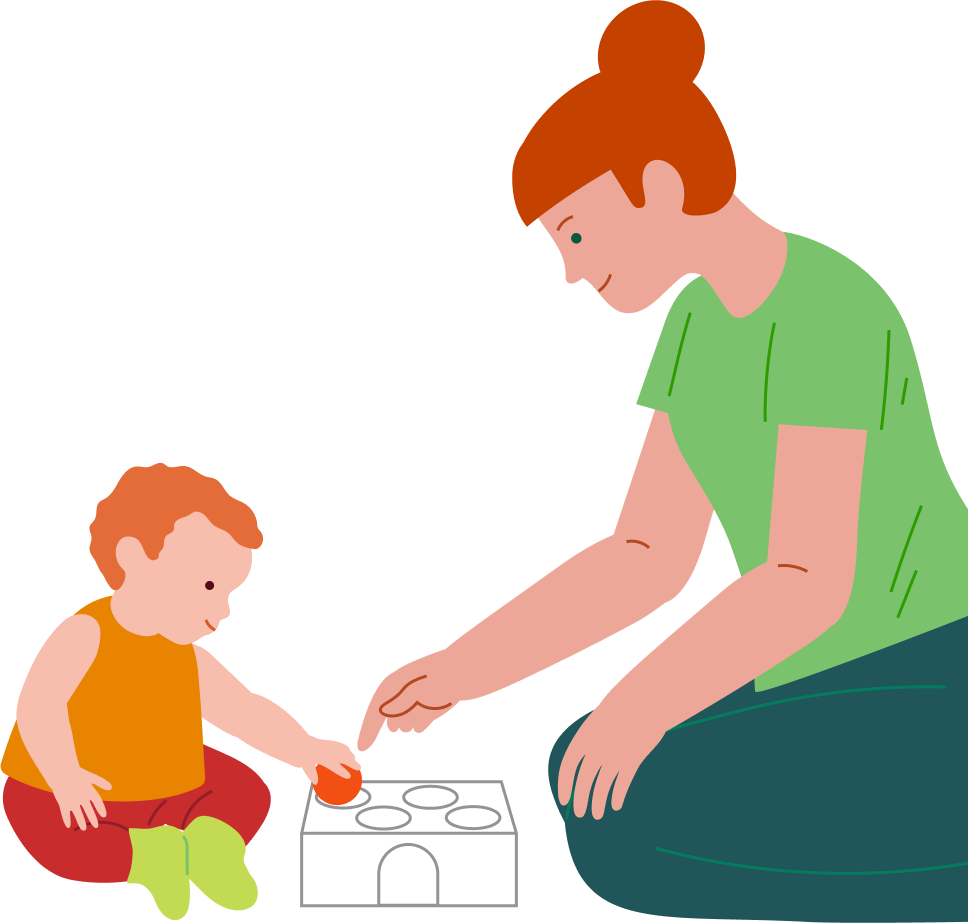 Putting objects into a box with a round hole, step 5