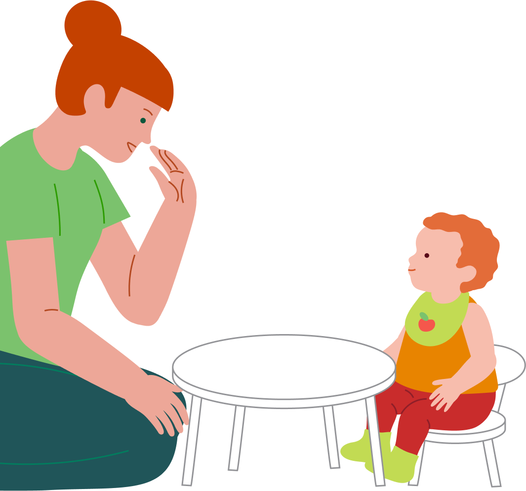 Eating with a fork, step 1