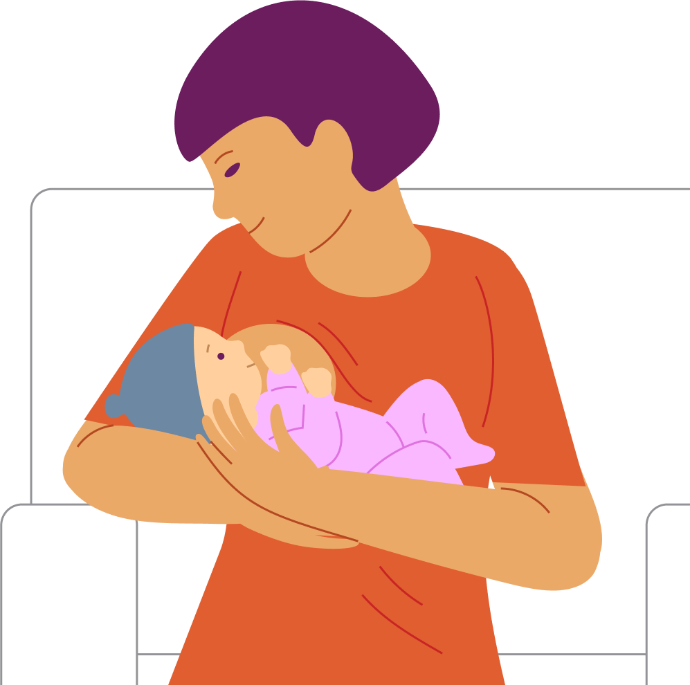 Helping baby suck better with a palm massage, step 1