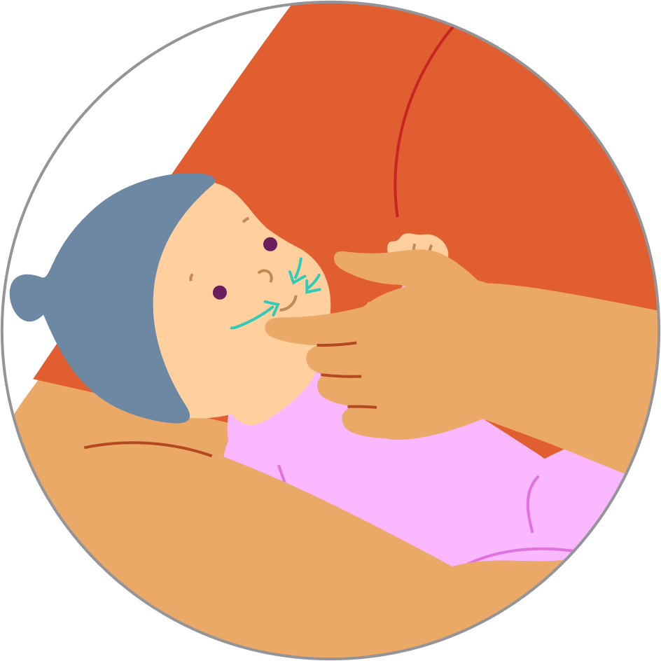 Massage before feeding, step 3